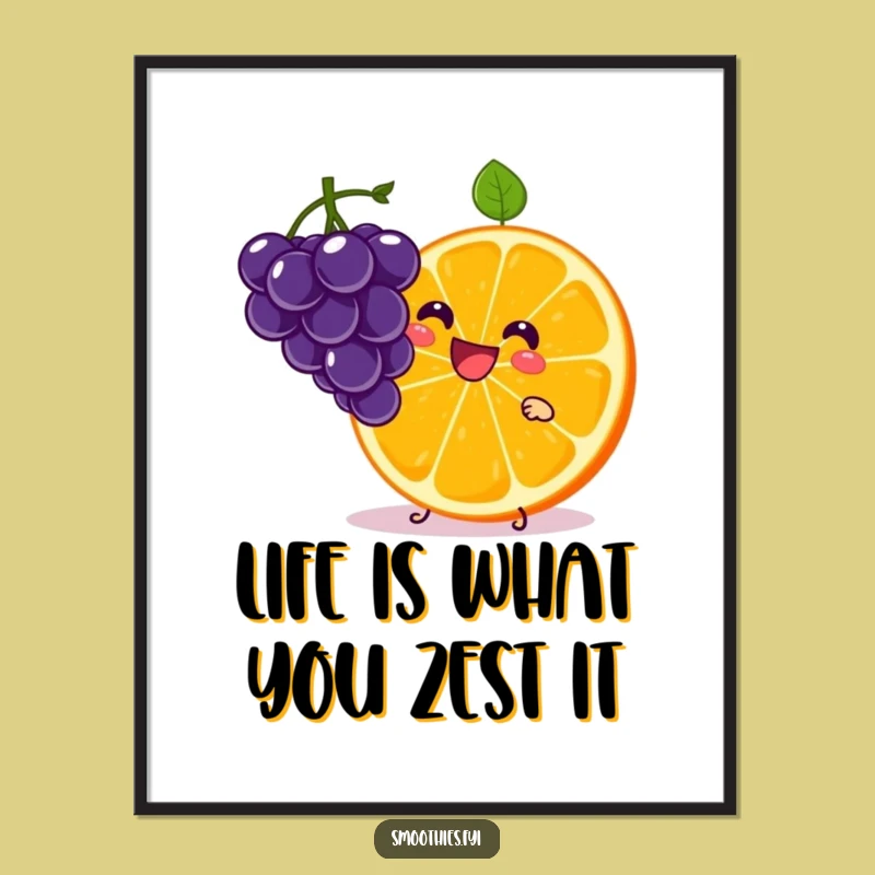 Free Printable Wall Art: Kawaii Orange Juggling Funny Downloadable Art