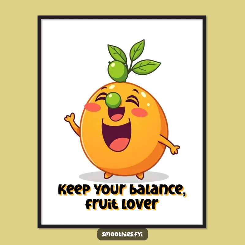 Free Printable Wall Art: Orange & Lime Balance, Quirky Downloadable Decor