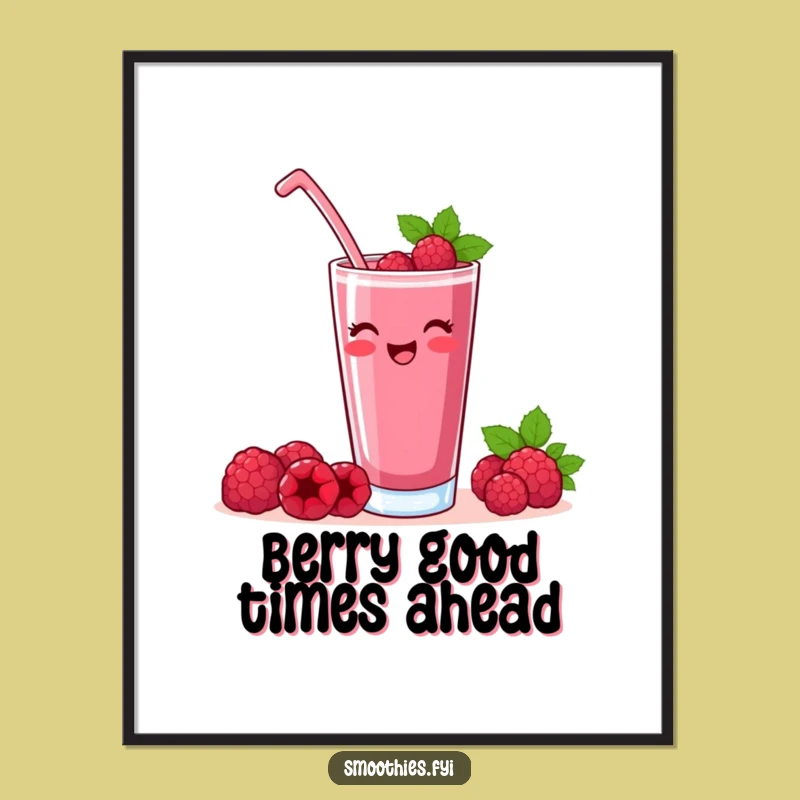 Free Printable Wall Art: Raspberry Smoothie Toast for a Satisfied, Humorous Downloadable Decor