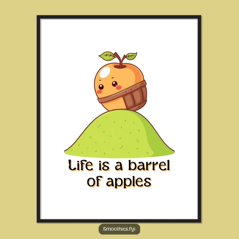 Free Printable Wall Art: Rolling Apple Adventure - Quirky Downloadable Art