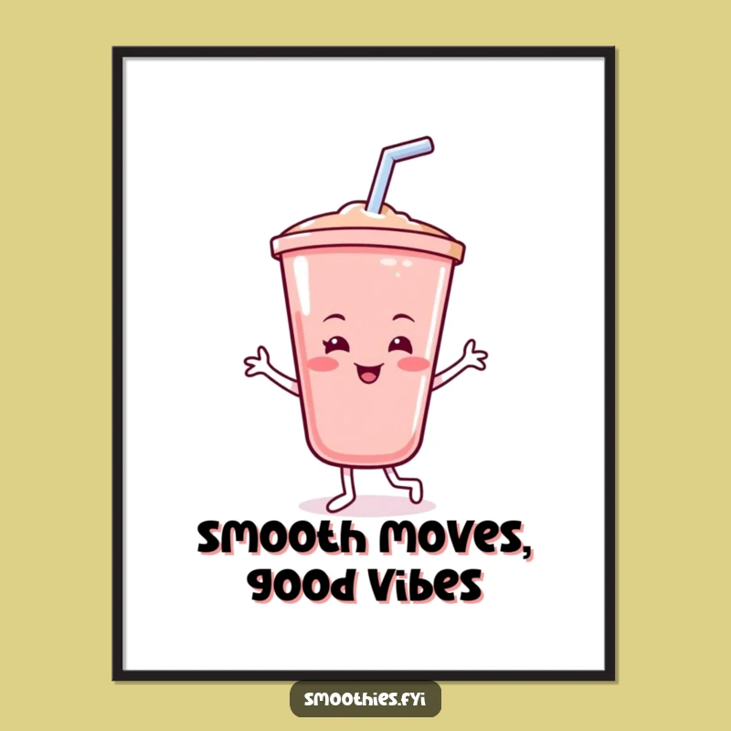 Funny Free Printable Wall Art: Dancing Smoothie, Humorous DIY Downloadable Decor