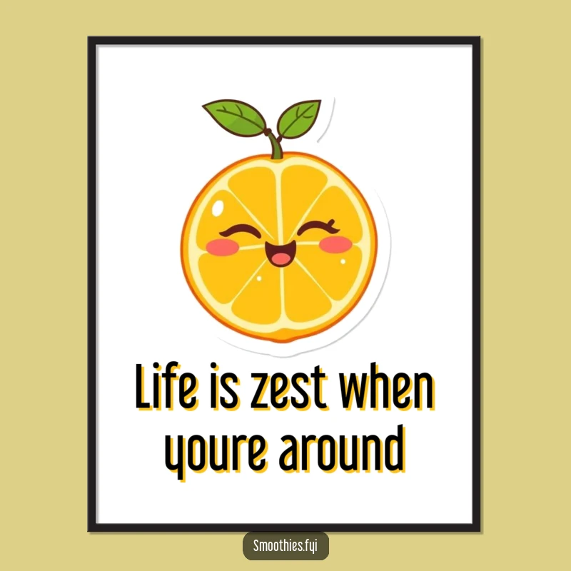 Free Printable Wall Art: Winking Tangerine Funny Downloadable Decor for Citrus Lovers