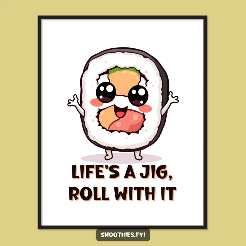 Free Printable Sushi Wall Art - Jigging Googly Eyes Downloadable Decor!