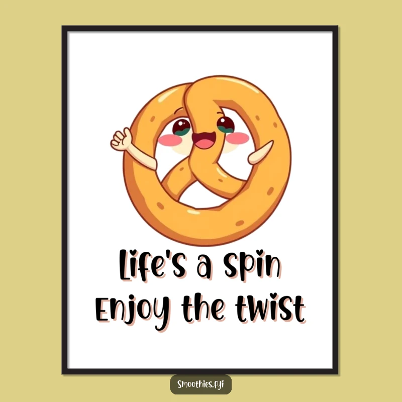Funny Free Printable Wall Art: Joyful Pretzel Spin, Downloadable Art