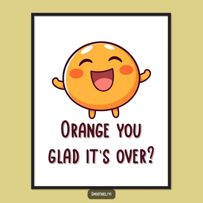 Free Printable Wall Art: Laughing Orange, Funny Downloadable Decor for a Cheerful Space