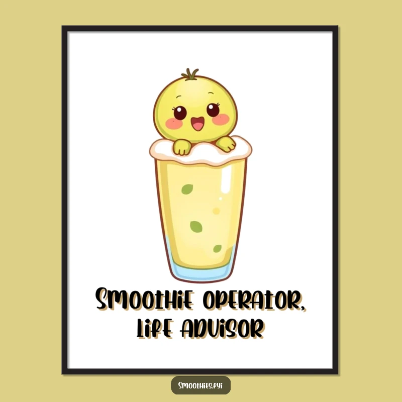 Free Printable Kiwi Smoothie Wall Art - Funny Downloadable Humor Decor