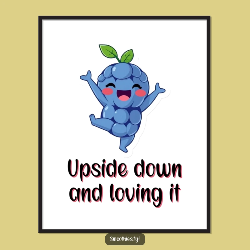 Funny Free Printable Wall Art: Blueberry Handstand - Downloadable Decor