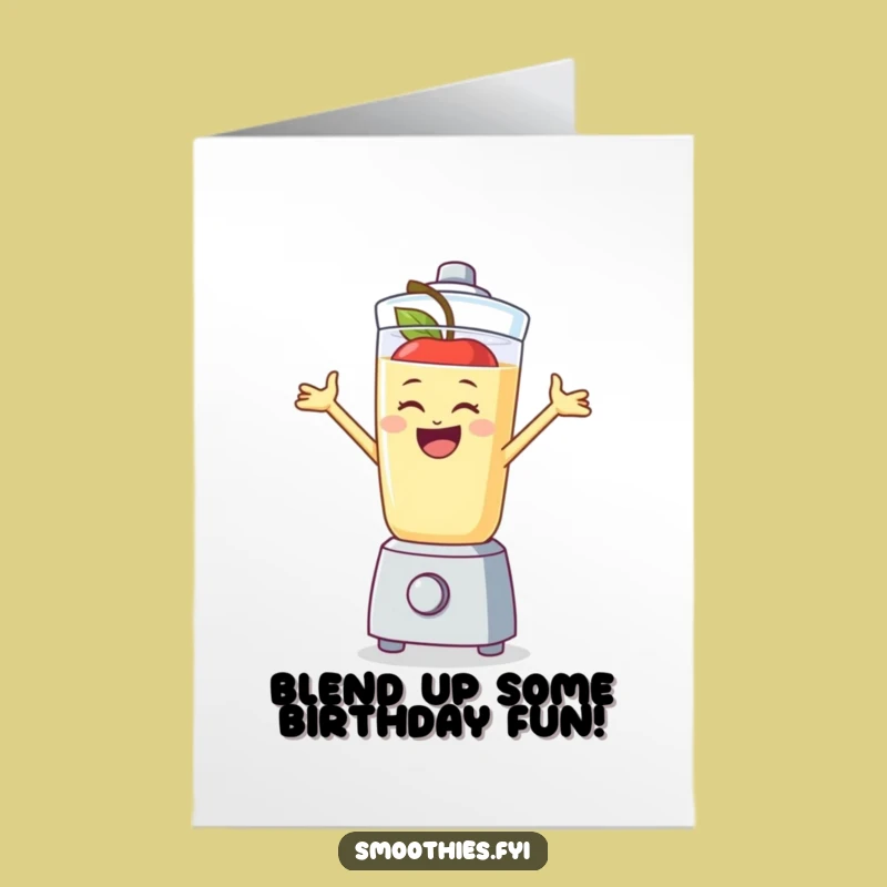 Free Printable Birthday Card: Funny Laughing Apple Smoothie, Perfect Downloadable Gift!