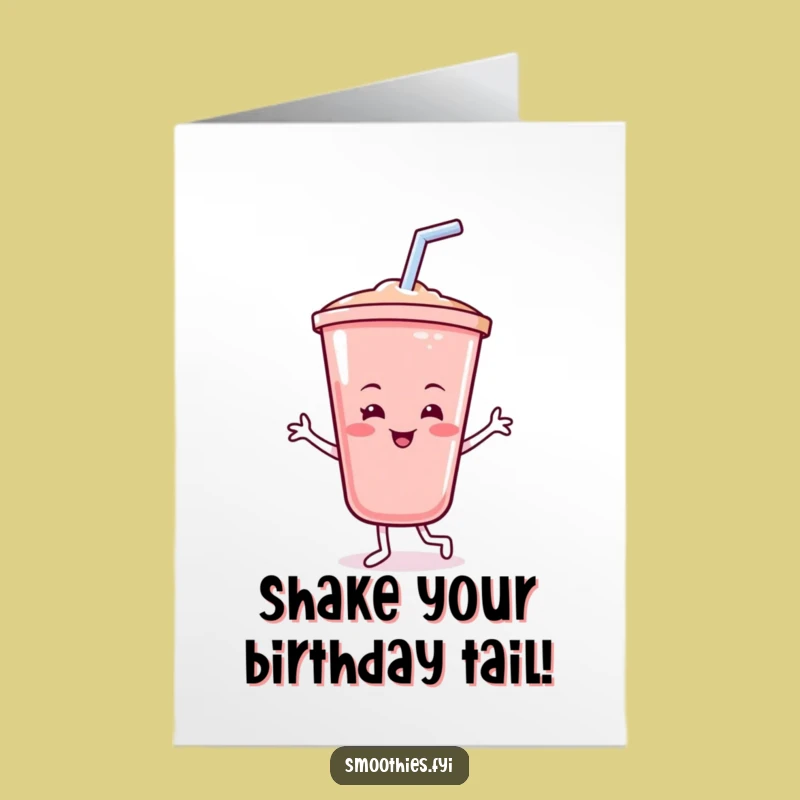 Free Printable Birthday Card: Dancing Smoothie, Fun DIY Downloadable Gift for Party People