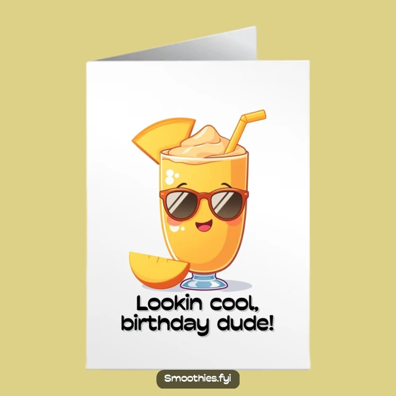 Free Printable Birthday Card: Funny Mango Smoothie Shades - Downloadable Gift