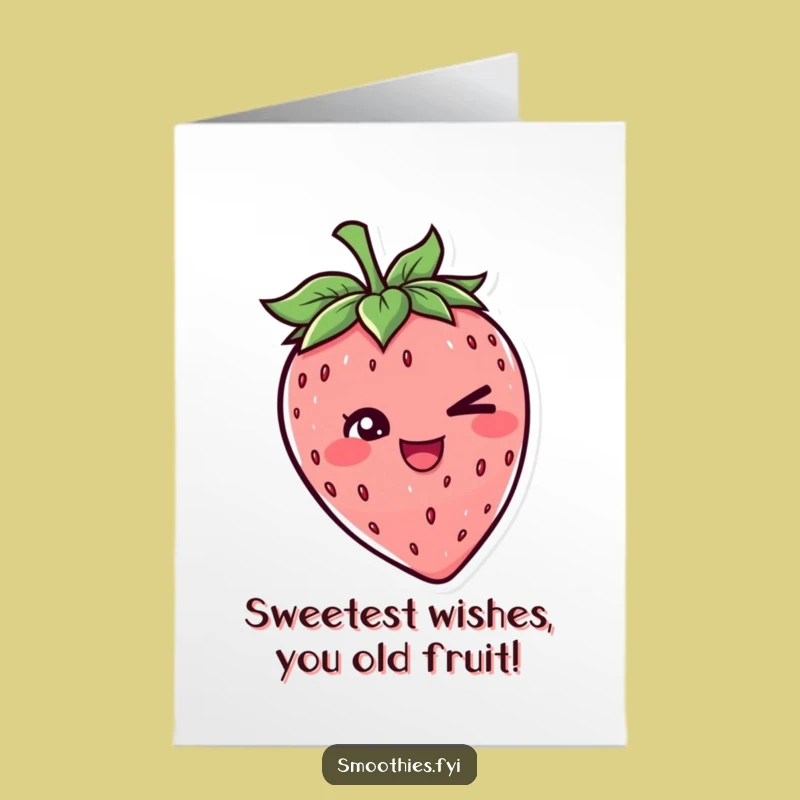 Free Printable Birthday Card: Funny Strawberry Wink Design, Perfect Downloadable Gift