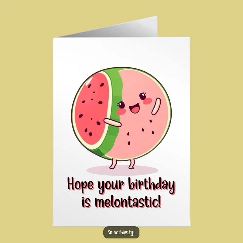 Free Printable Birthday Card: Funny Watermelon Cartwheel for a Hilarious Downloadable Gift