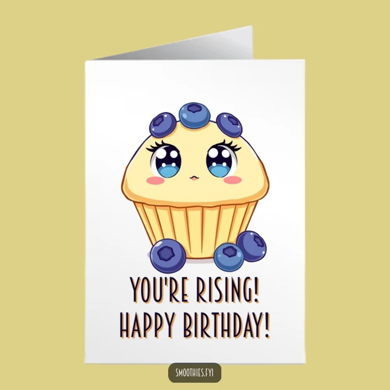Free Printable Birthday Card: Surprised Muffin Floating Cheerfully