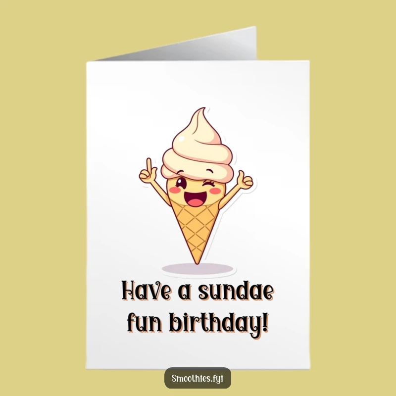 Free Printable Funny Birthday Card: Ice Cream Victory Dance, Sweet DIY Gift