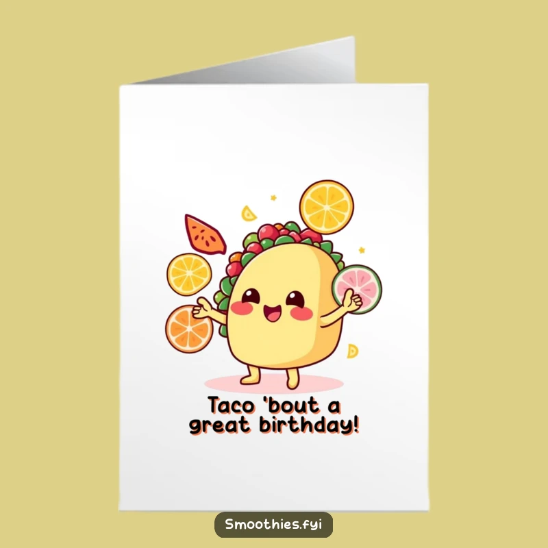 Free Printable Funny Birthday Card: Juggling Taco Fun, Festive DIY Gift