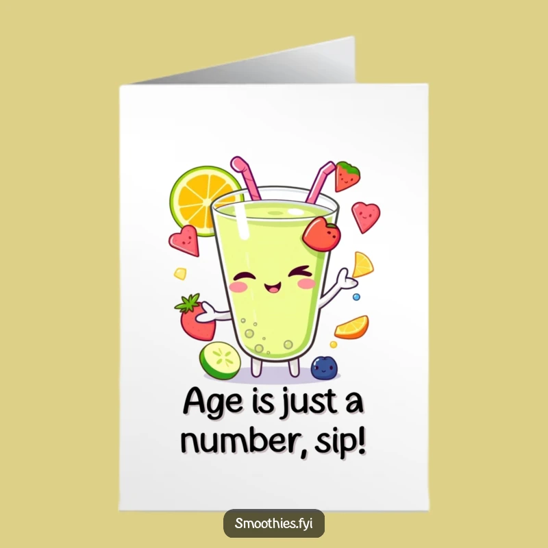 Free Printable Juggling Kawaii Smoothie Birthday Card - Funny Downloadable Gift