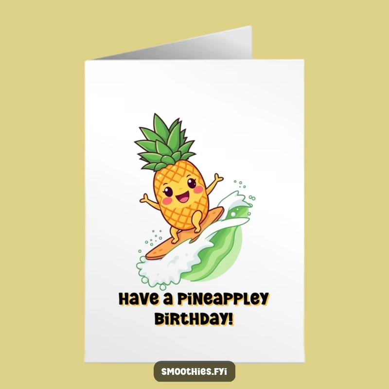 Free Printable Pineapple Surfer Birthday Card - Funny Downloadable Gift