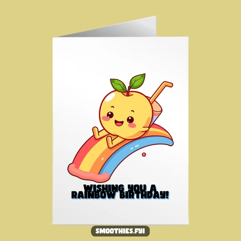 Free Printable Rainbow Apple Birthday Card - Whimsical Downloadable Gift for a Fun Celebration