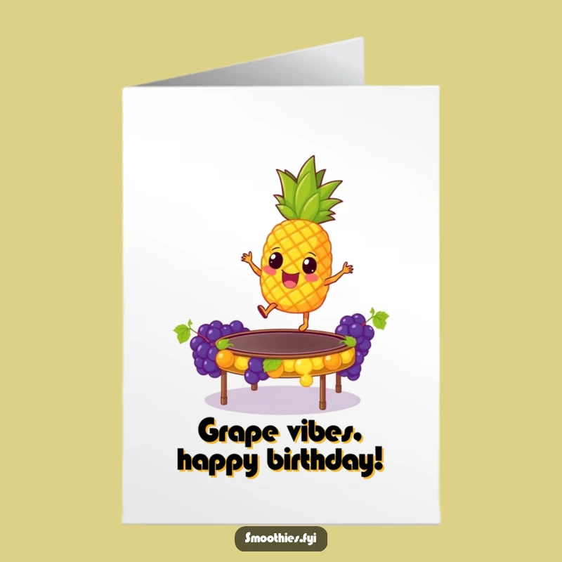 Free Printable Bouncy Pineapple Birthday Card - Funny Downloadable Gift for Joyful Celebrations!