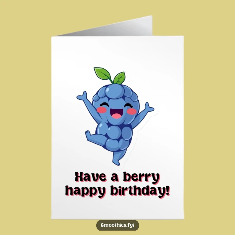 Free Printable Birthday Card: Happy Blueberry Handstand - DIY Fun