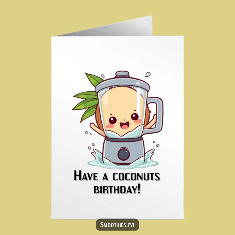 Free Printable Birthday Card: Coconut Splash Fun - Energetic Downloadable Gift
