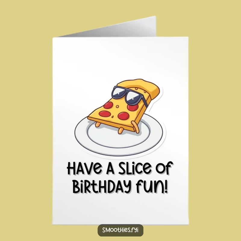 Free Printable Birthday Card: Cool Pizza Slice, Awesome Downloadable Gift for Fun!