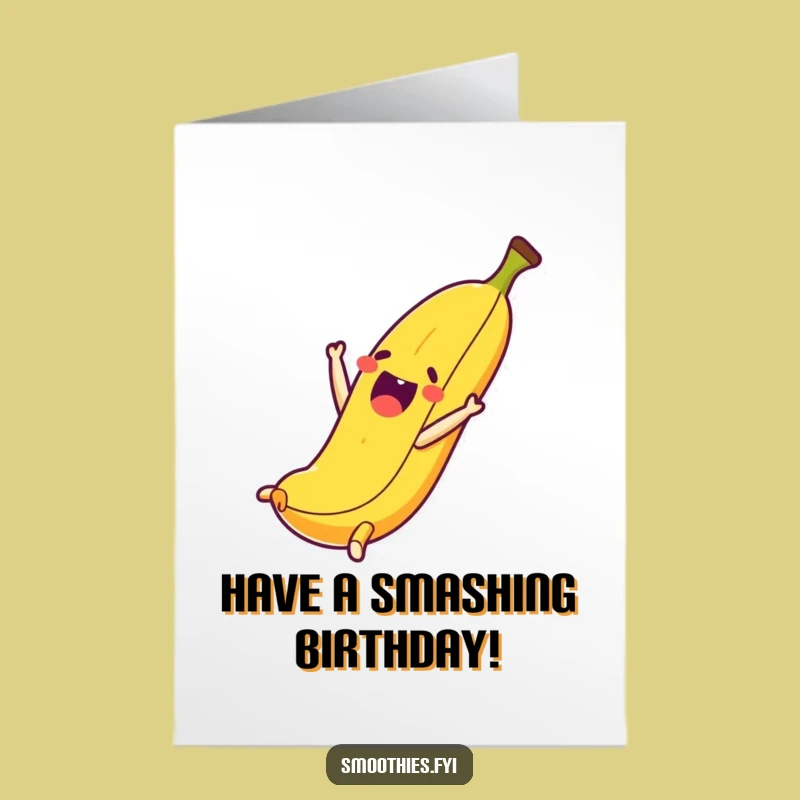 Free Printable Birthday Card: Somersault Banana, Fun Downloadable Celebration