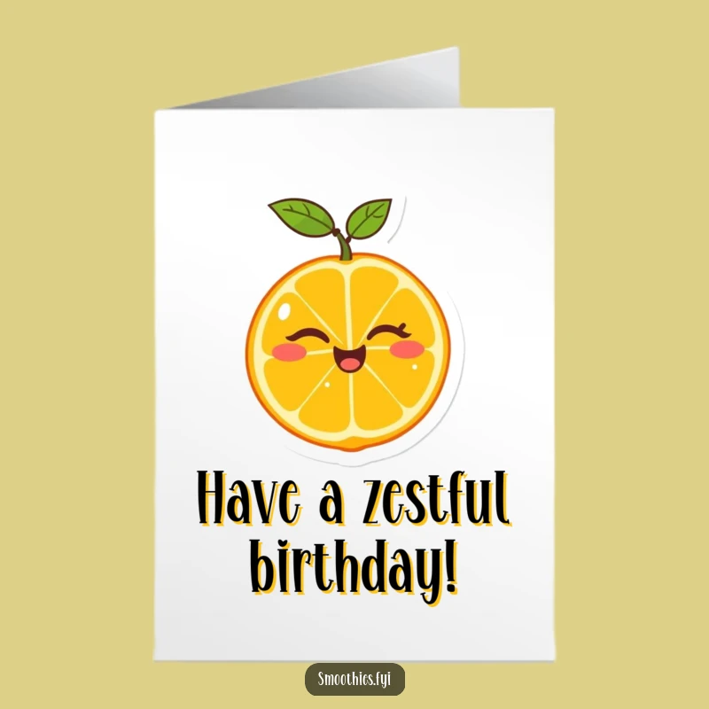 Free Printable Birthday Card: Winking Tangerine Funny Downloadable Gift for Friends