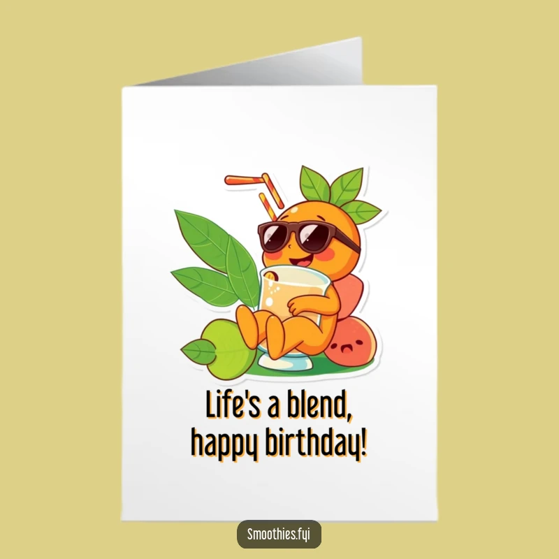 Free Printable Birthday Card: Funny Orange Smoothie Dude - Hilarious Downloadable Gift