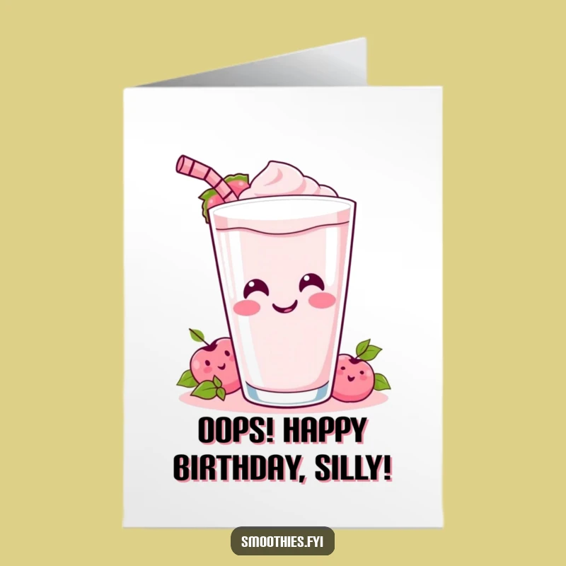 Free Printable Kawaii Smoothie Birthday Card Funny Downloadable Gift