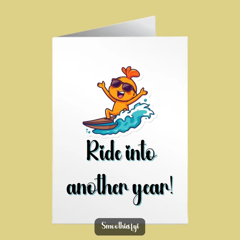 Free Printable Birthday Card: Cool Orange Surfer Fun Downloadable Gift