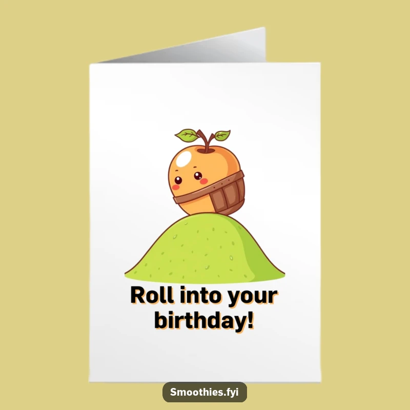 Free Printable Birthday Card: Rolling Apple Fun - Hilarious Action Downloadable Gift