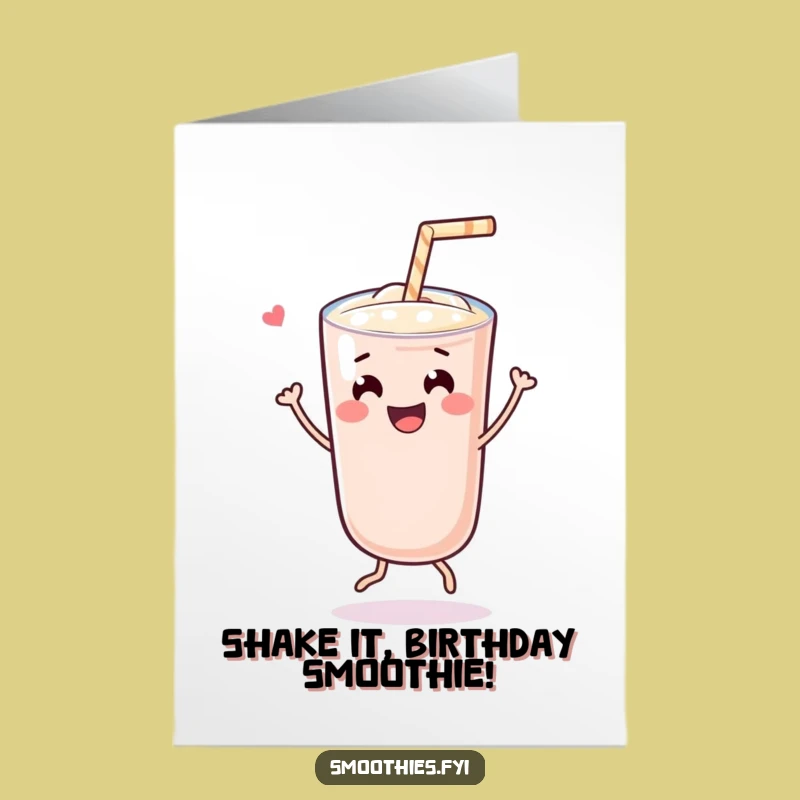 Free Printable Dancing Kawaii Smoothie Birthday Card - Funny Downloadable Gift