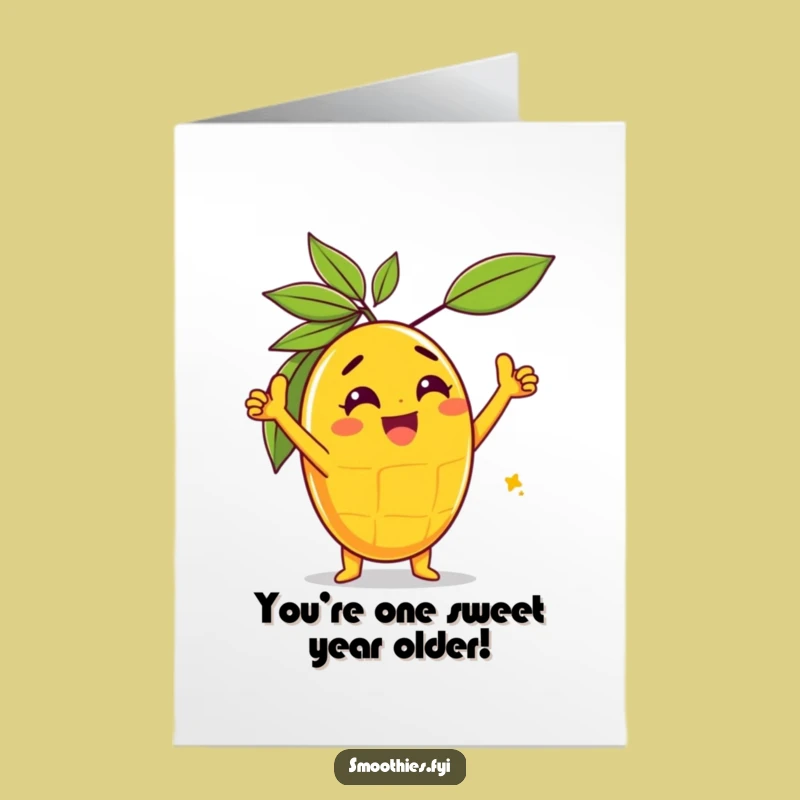 Free Printable Birthday Card: Triumphant Mango Celebration Downloadable Gift