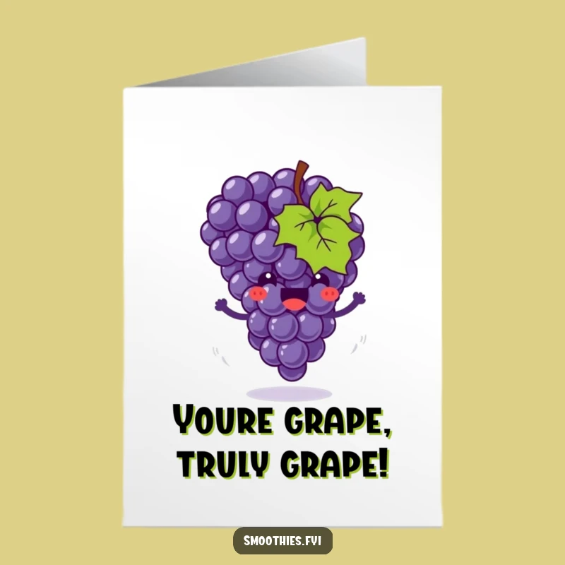 Free Printable Congrats Card: Bouncing Grape Funny Downloadable Gift for Success
