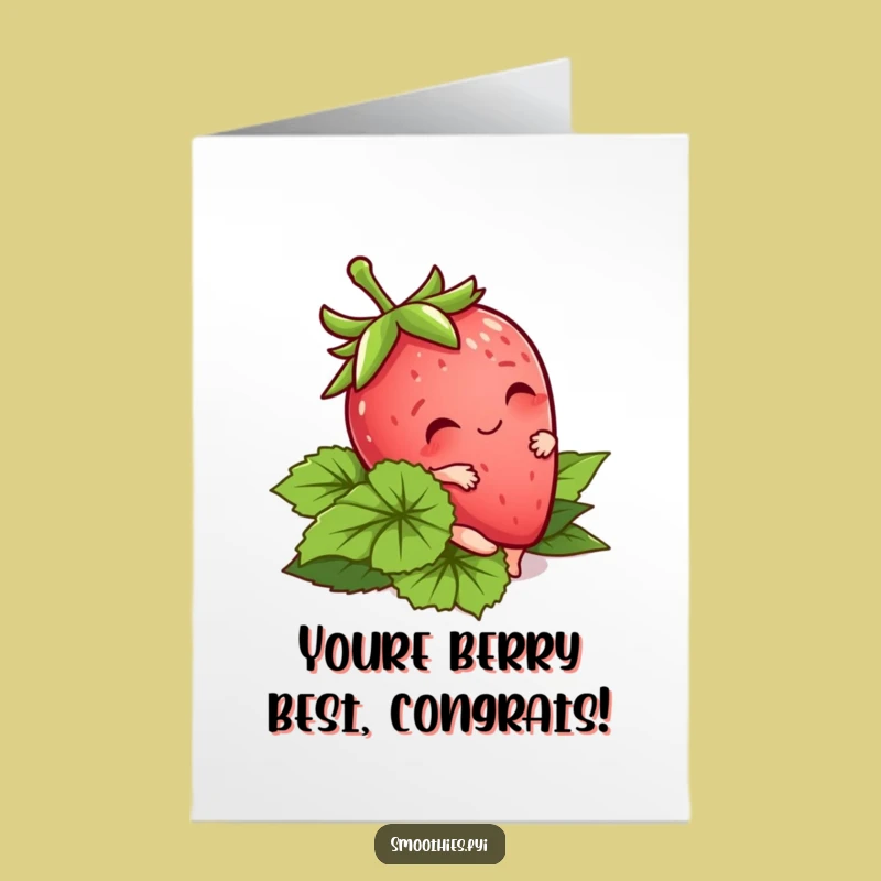 Free Printable Congrats Card: Kawaii Strawberry Trip Funny Downloadable