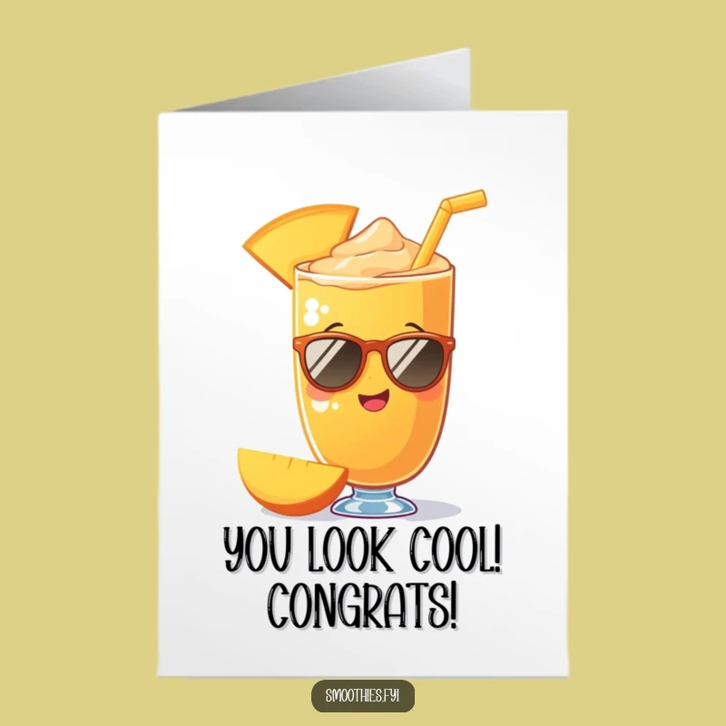 Free Printable Congrats Card: Mango Smoothie Shades of Success - Funny Gift