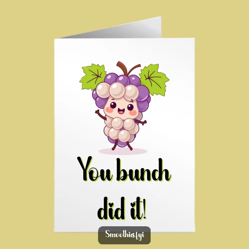 Free Printable Congrats Card: Whimsical Grape Bunch Jig for a Joyful Downloadable Gift