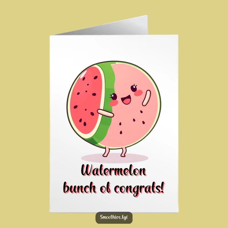 Free Printable Congrats Card: Whimsical Watermelon Cartwheel for a Joyful Downloadable Gift