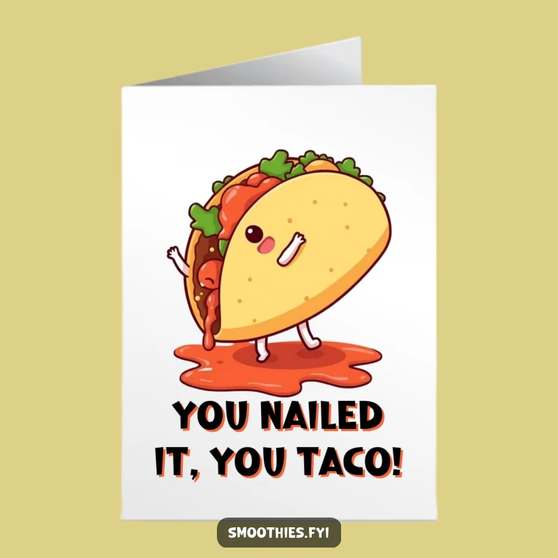 Free Printable Congratulations Card: Cartwheeling Taco, Fiesta Downloadable Gift!