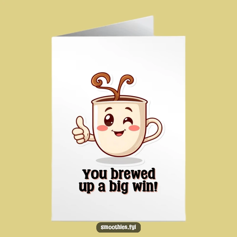 Free Printable Congratulations Card: Coffee Thumbs Up, Hilarious Downloadable Gift for Success