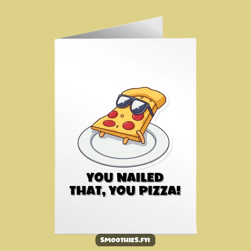 Free Printable Congratulations Card: Cool Pizza, Stellar Downloadable Gift for Success!