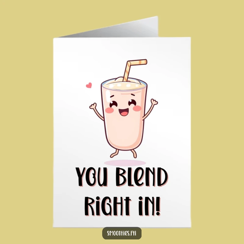 Free Printable Dancing Kawaii Smoothie Congrats Card - Humorous Downloadable Gift