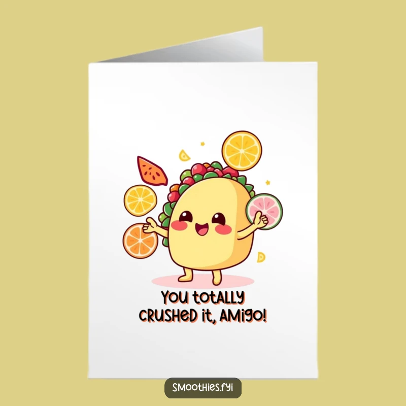 Free Printable Funny Congrats Card: Juggling Taco Triumph, Cheerful DIY Gift