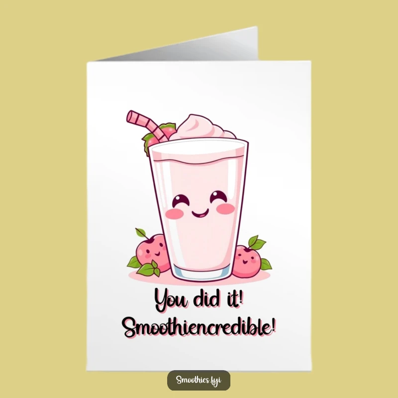 Free Printable Kawaii Smoothie Card Funny Congrats Downloadable Gift