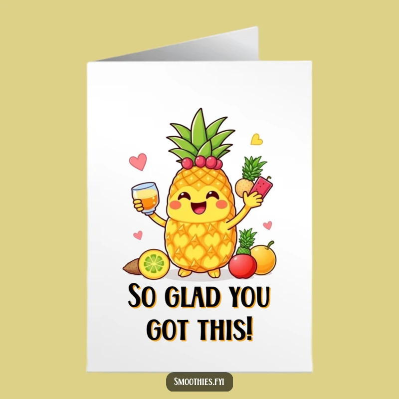 Free Printable Pineapple Congrats Card - Cheerful Downloadable Gift for Every Achievement