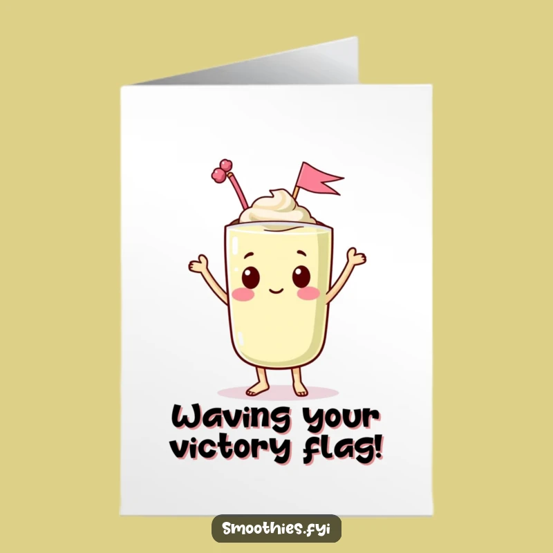 Free Printable Congrats Card: Dancing Kawaii Smoothie Funny Downloadable Gift
