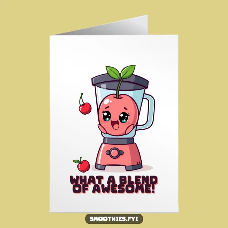 Free Printable Congrats Card: Shocked Cherry Blender Surprise Downloadable Gift