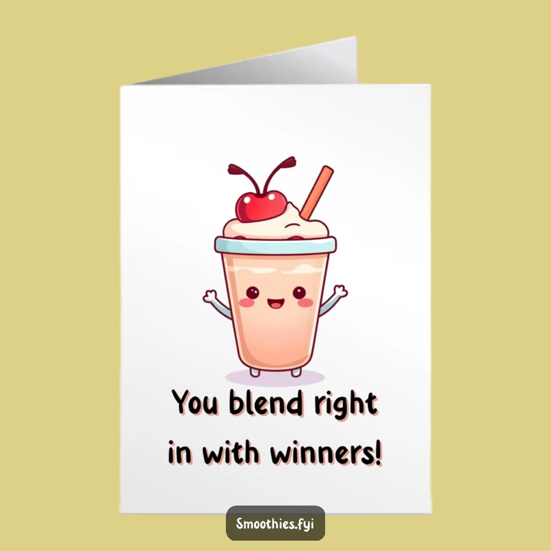 Free Printable Congrats Card: Kawaii Smoothie Cherry Bounce Funny Downloadable