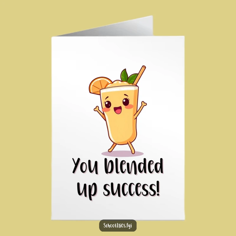 Free Printable Congrats Card: Grapefruit Smoothie Shimmy for a Humorous Downloadable Celebration Gift